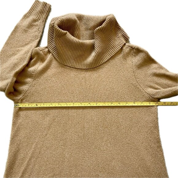 Tahari Women’s Medium Sweater Camel Turtleneck Cowl Neck Soft Cozy Stretchy - Picture 5 of 14